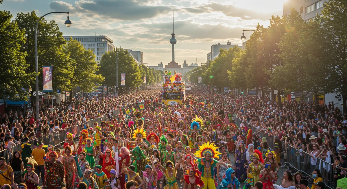 Colorful parade at the Carnival of Cultures in Berlin