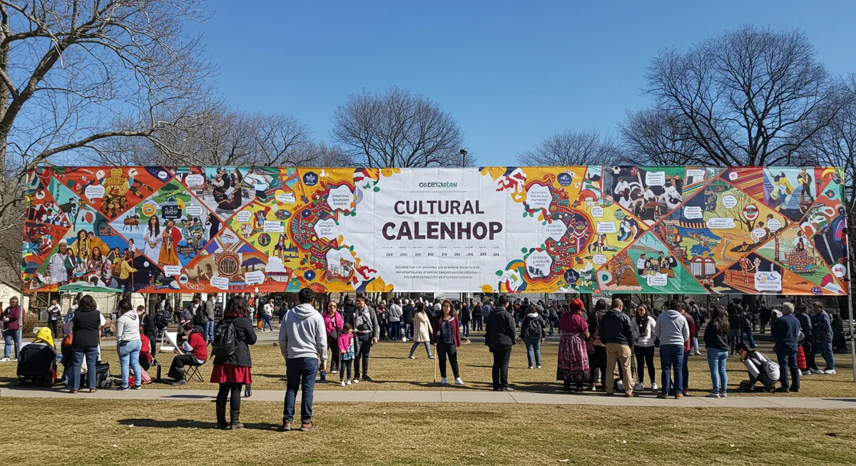 Cultural workshop calendar showing various immersive experiences throughout the year