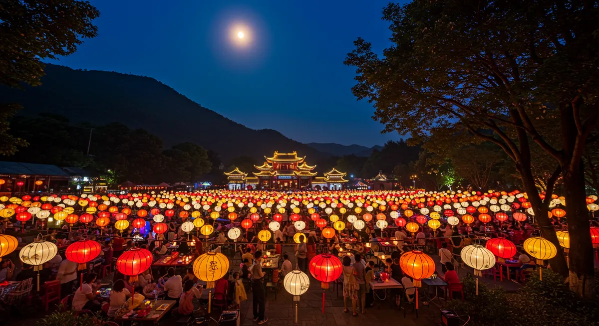 Traditional lanterns during the Mid-Autumn Festival in East Asia