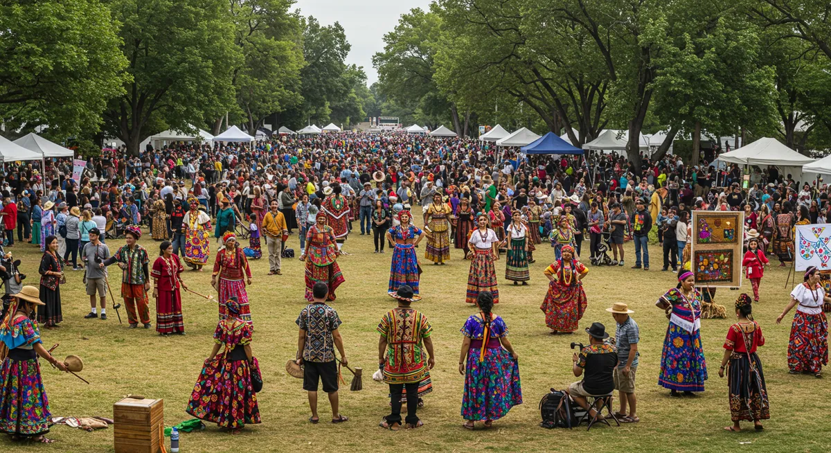 North American cultural festival with diverse traditions represented