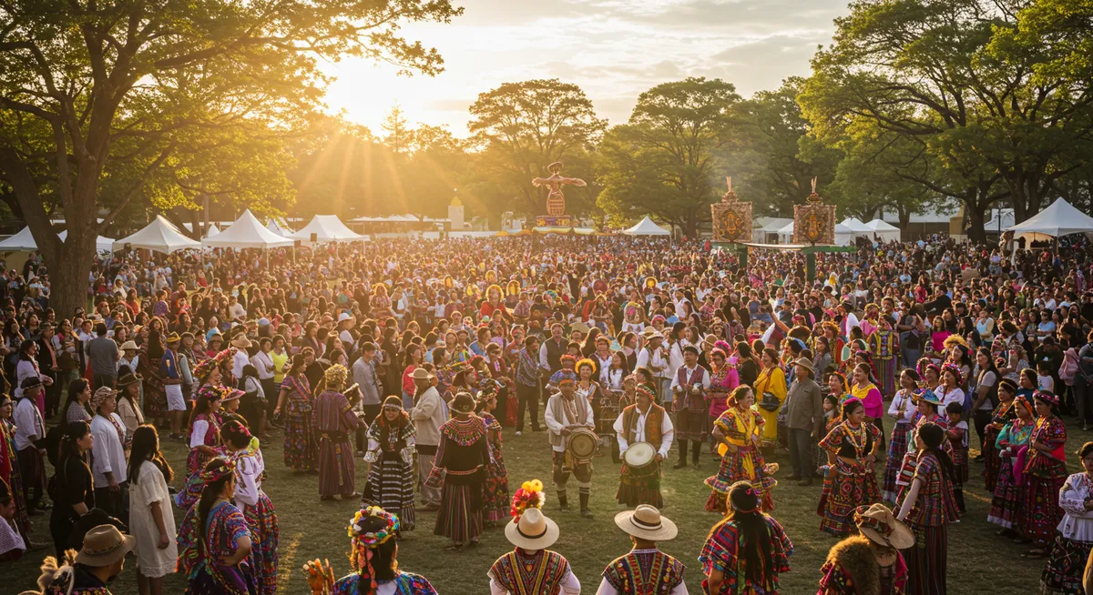 Colorful cultural festival with traditional costumes and celebrations from around the world